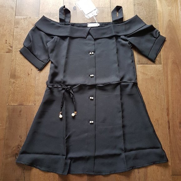 Classic & Best Black Cold-Shoulder Dress, One Size - Picture 1 of 9